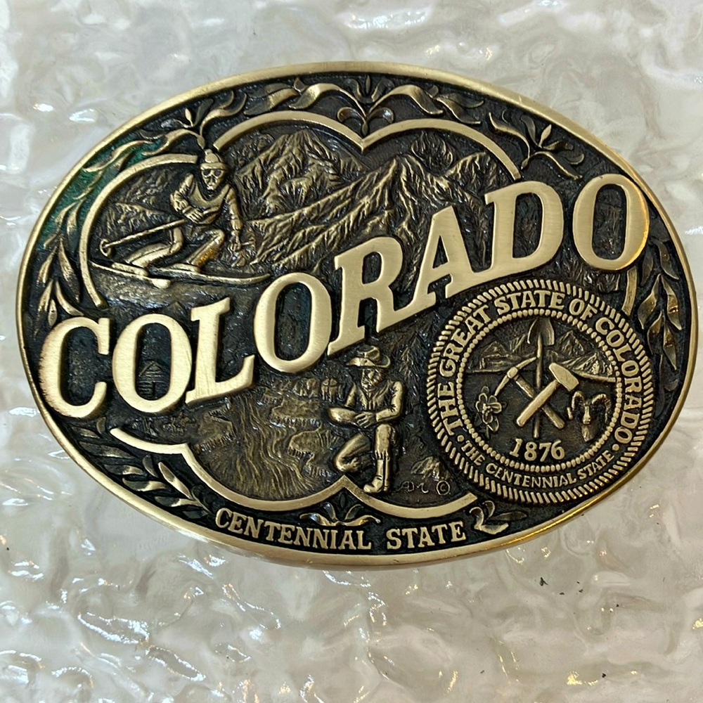 Solid brass belt buckle